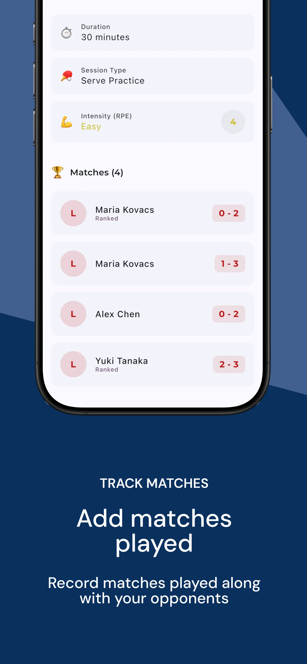 Match scoring interface